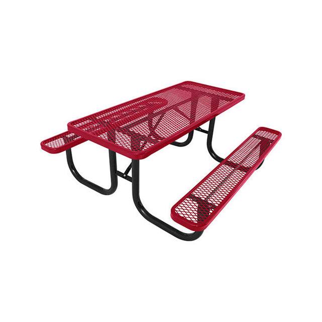 PBK238-EV8-RED 8' PICNIC TABLE, STEEL, RED