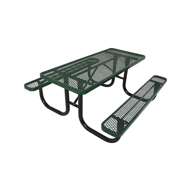 PBK238-EV8-GRN 8' PICNIC TABLE, STEEL, GREEN
