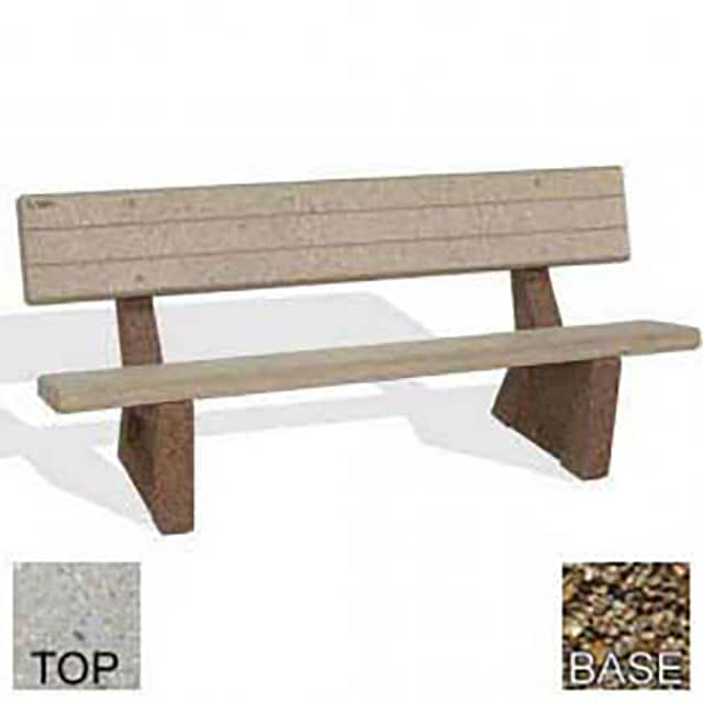 BB-72GC-POLI TAN-TAN 72" CONCRETE BENCH, RIVER ROCK T