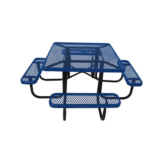PBK358-EV-BLU 46" STEEL SQUARE PICNIC TABLE, S