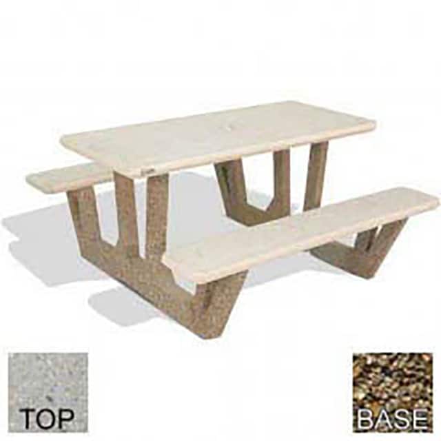PT-38-POLI TAN-TAN 38" CONCRETE RECTANGULAR PICNIC