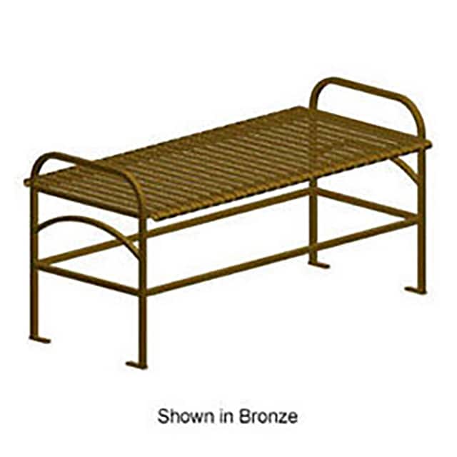 SUNFB48 black 48" BACKLESS BENCH, METAL FRAME
