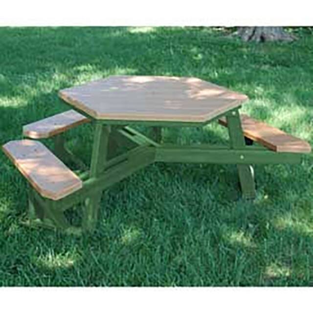 PB 6GFHEXADACED HEX PICNIC TABLE, RECYCLED PLAST