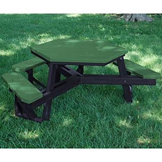 PB 6HEXADAGRE HEX PICNIC TABLE, RECYCLED PLAST