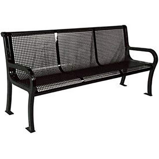 TBK954-P6BK 6' LEXINGTON BACKED BENCH W/ARMS