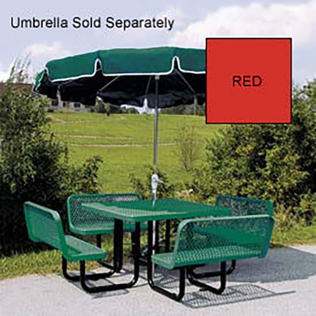 S46WCSM-RED 46" SQUARE TABLE W/BENCH SEATS,