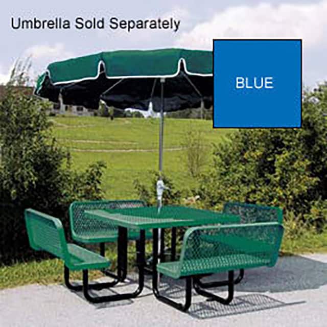 S46WCSM-BLUE 46" SQUARE TABLE W/BENCH SEATS,