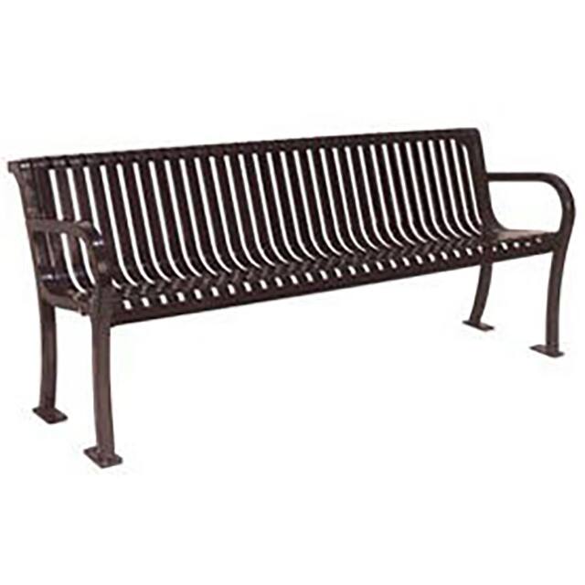 TBK954-S6BK 6' LEXINGTON BACKED BENCH W/ARMS