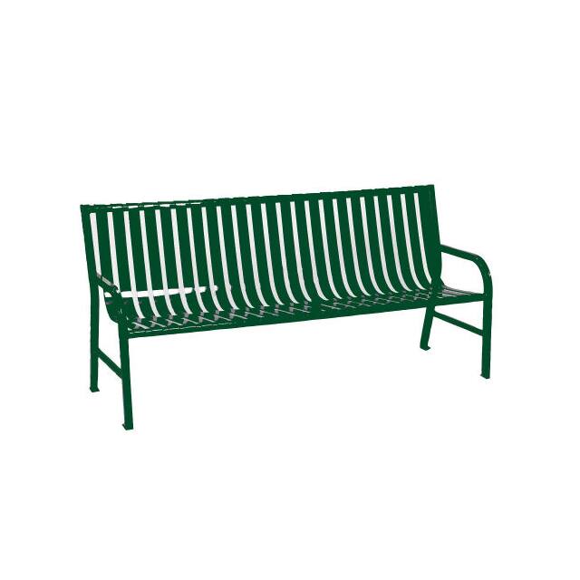 M6-BCHGN SLATTED METAL BENCH, GREEN, 6'L