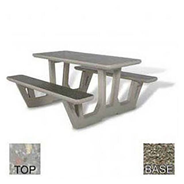 PT-58-POLI GRY-GRY 58" RECTANGULAR PICNIC TABLE, LI