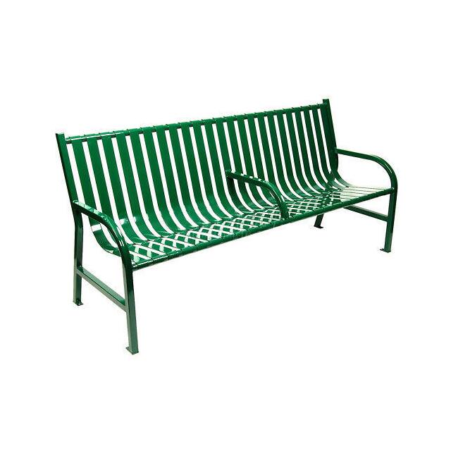 M6-BCH-ARMGN SLATTED METAL BENCH W/3 ARMRESTS