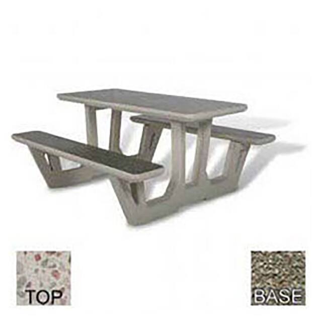 PT-58-POLI WHT-GRY 58" RECTANGULAR PICNIC TABLE, TO