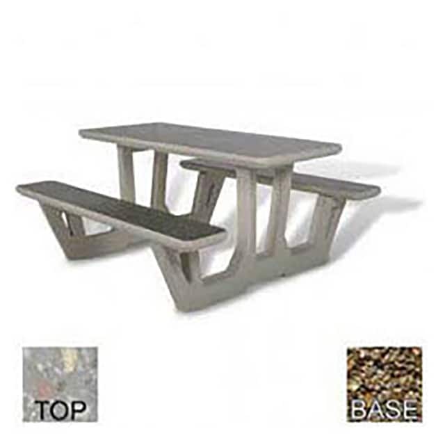 PT-58-POLI GRY-TAN 58" RECTANGULAR PICNIC TABLE, LI