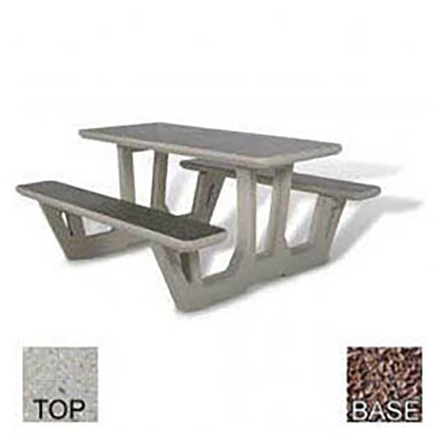 PT-58-POLI TAN-RED 58" RECTANGULAR PICNIC TABLE, RI