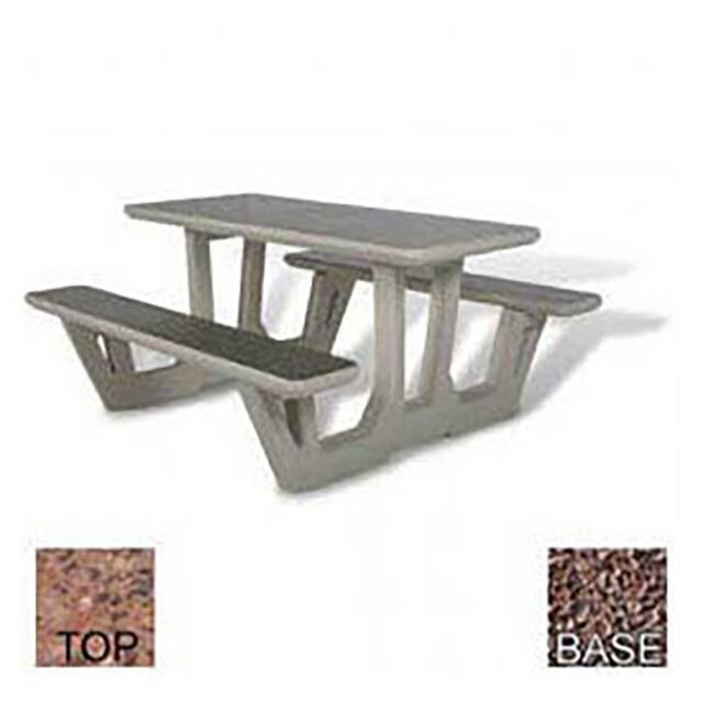 PT-58-POLI RED-RED 58" RECTANGULAR PICNIC TABLE, QU