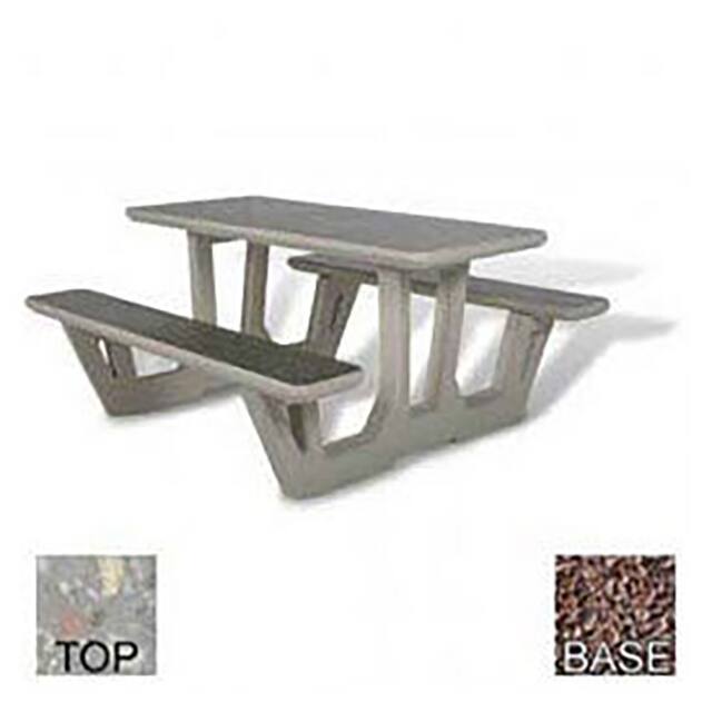 PT-58-POLI GRY-RED 58" RECTANGULAR PICNIC TABLE, LI