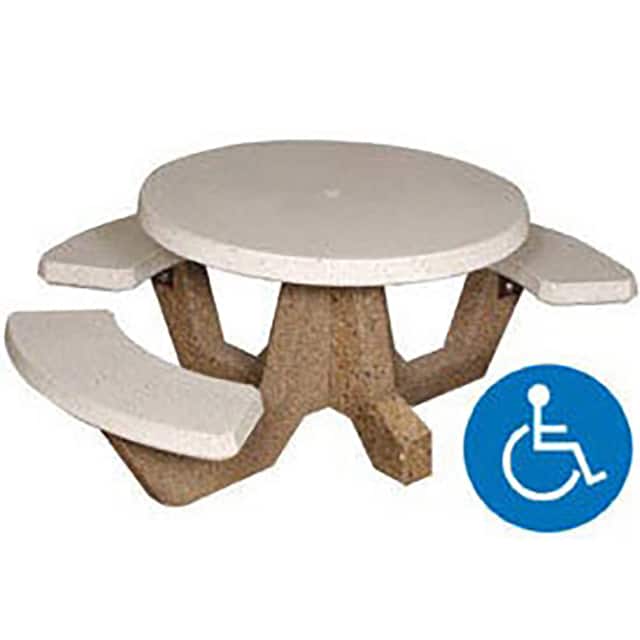 RPT-42-H 42" ROUND ADA PICNIC TABLE W/3 B