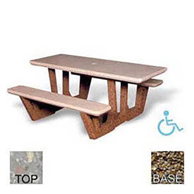 PT-68-POLI GRY-TAN 68" ADA RECTANGULAR PICNIC TABLE