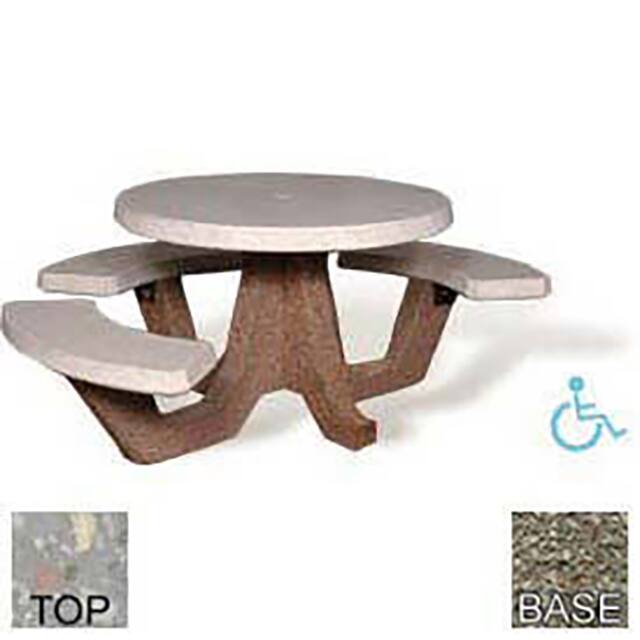 RPT-42-H-POLI GRY-GRY 42" ADA CONCRETE ROUND PICNIC TA