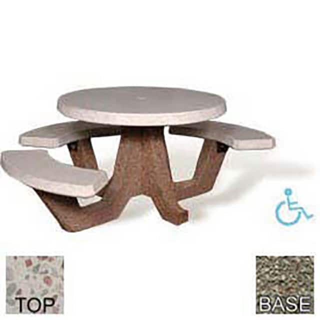 RPT-42-H-POLI WHT-GRY 42" ADA CONCRETE ROUND PICNIC TA