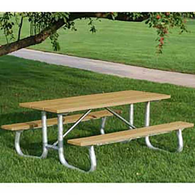 PB 8CEDGFPIC 8' GALVANIZED FRAME PICNIC TABLE