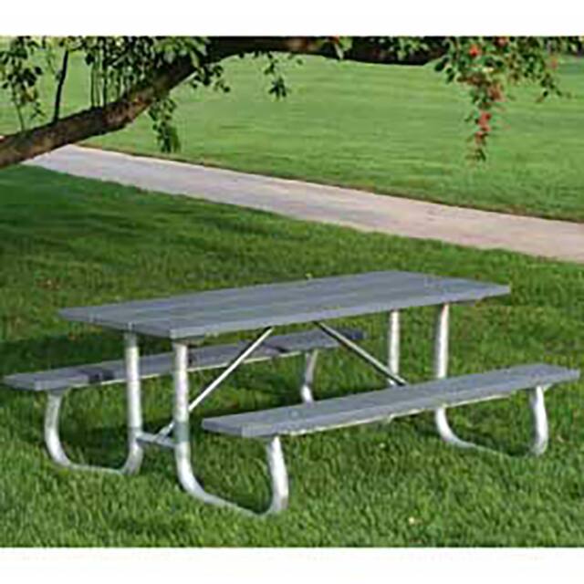 PB 8GRAGFPIC 8' GALVANIZED FRAME PICNIC TABLE