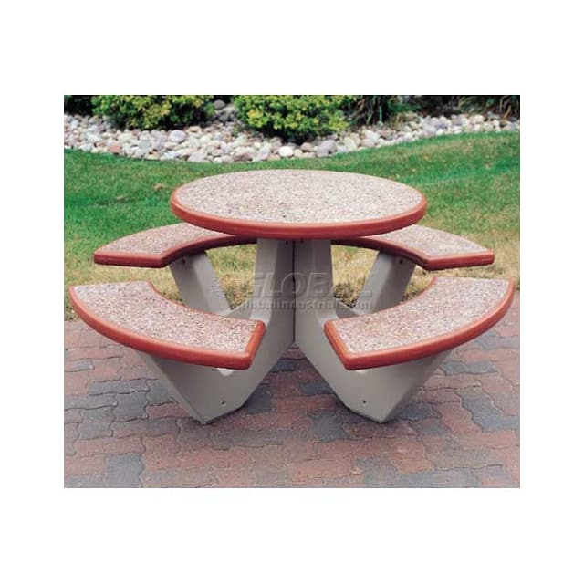 TF3125G24F/A22Y 66" CONCRETE ROUND PICNIC TABLE,