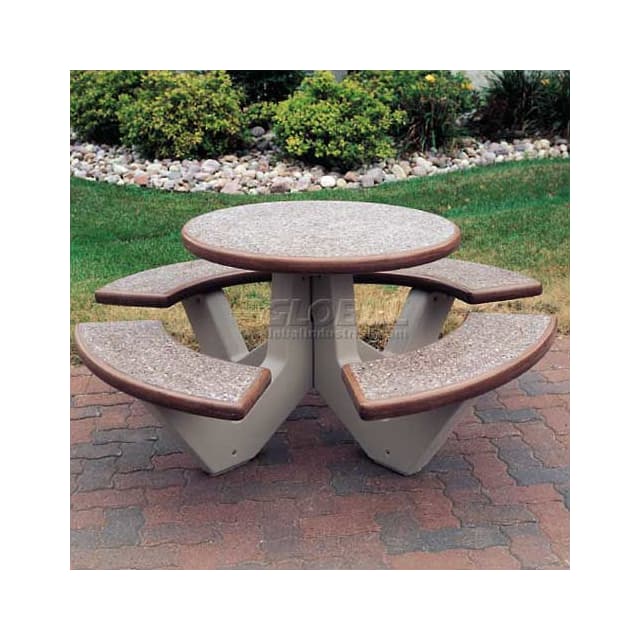 TF3125G25F/A22Y 66" CONCRETE ROUND PICNIC TABLE