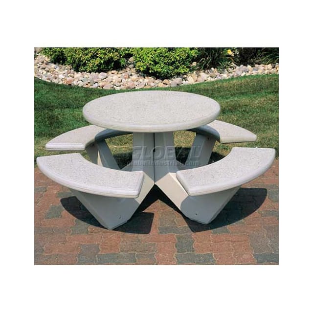TF3125G23F/A23Y 66" CONCRETE ROUND PICNIC TABLE,