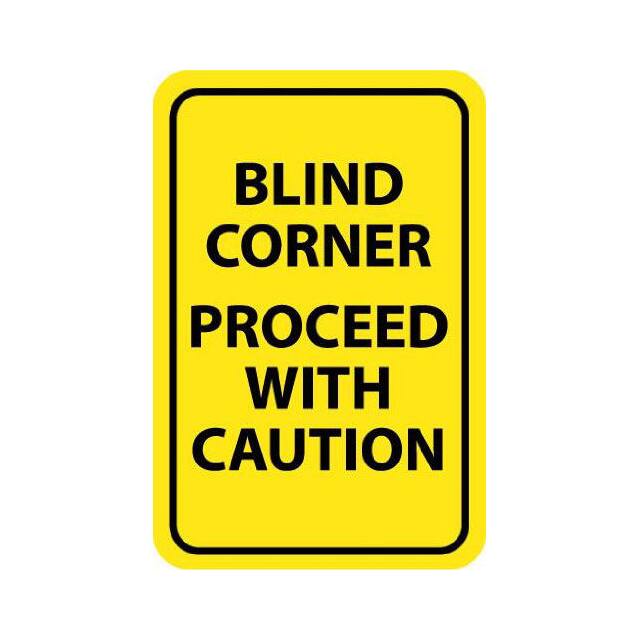 TM71G NMC TRAFFIC SIGN, BLIND CORNER P