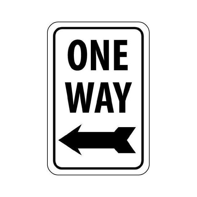 TM22G NMC TRAFFIC SIGN, ONE WAY W/LEFT