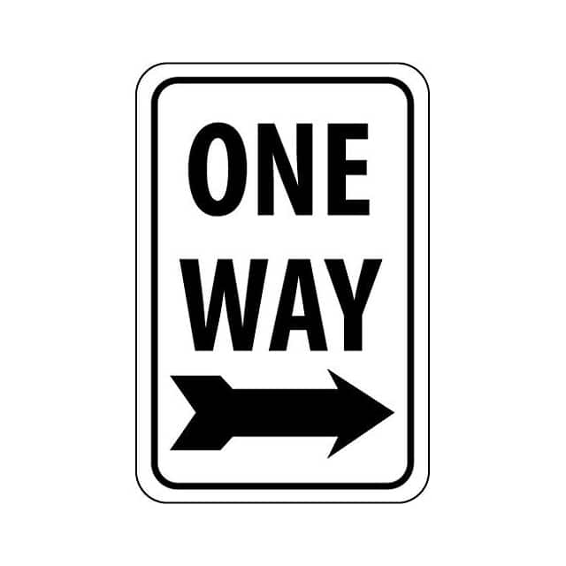TM116J NMC TRAFFIC SIGN, ONE WAY W/RIGH
