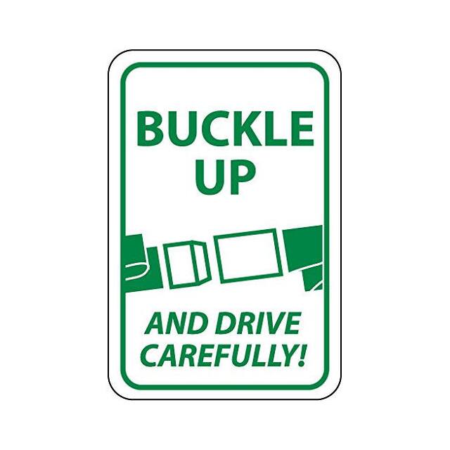 TM111J NMC TRAFFIC SIGN, BUCKLE UP AND