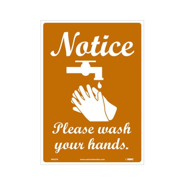 WH3PB 10X14" NOTICE PLEASE WASH YOUR H
