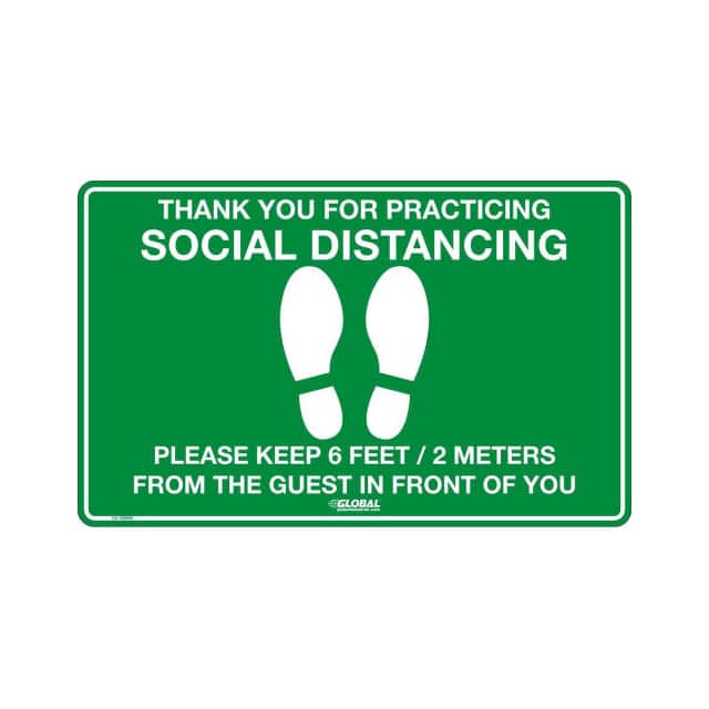 CU-398980 16"W X 10"H SOCIAL DISTANCING FL