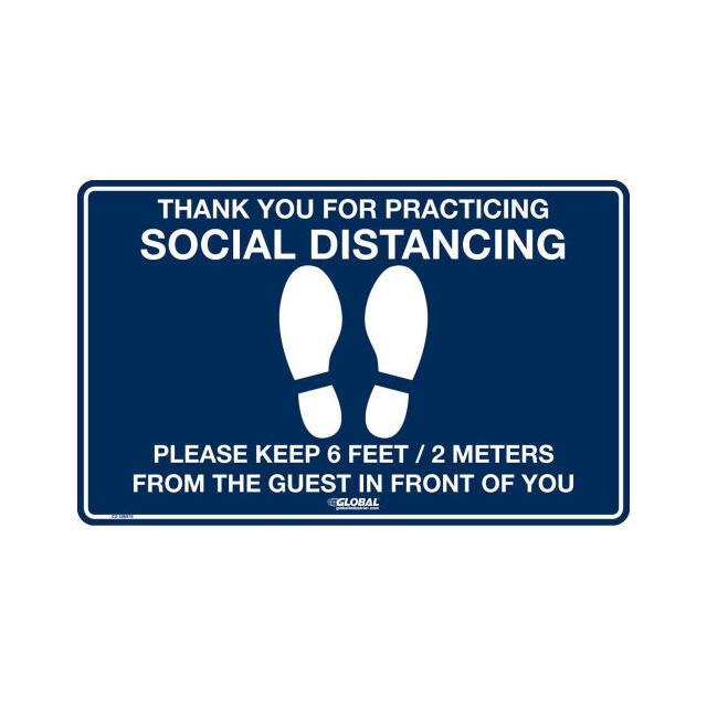 CU-398979 16"W X 10"H SOCIAL DISTANCING FL