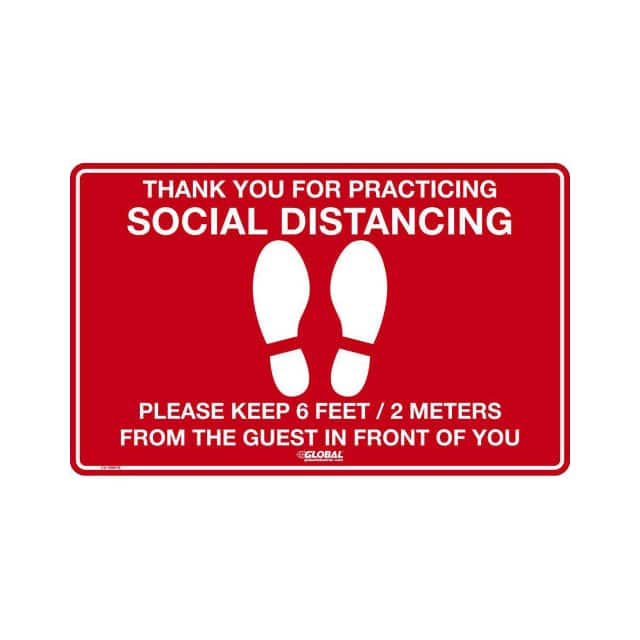 CU-398978 16"W X 10"H SOCIAL DISTANCING FL