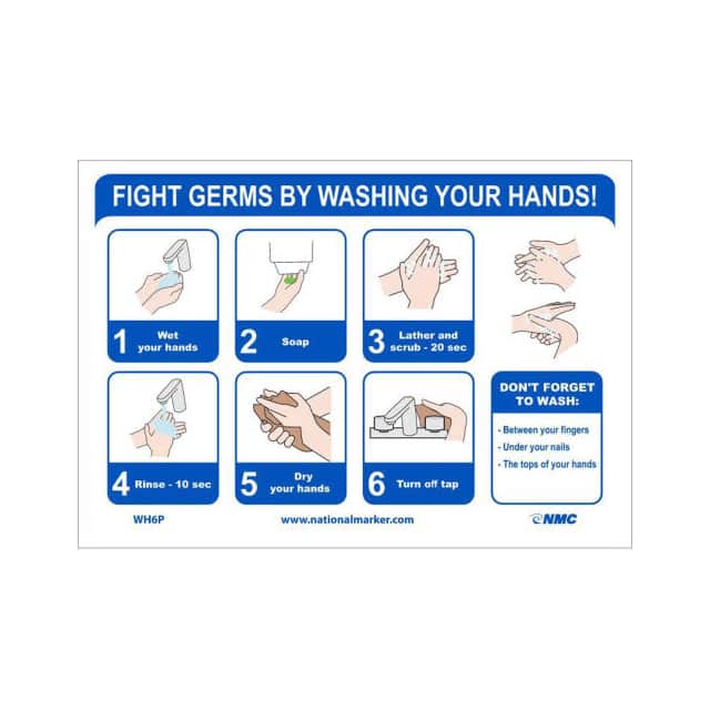 WH6P 7X14" FIGHT GERMS BY WASHING YOU