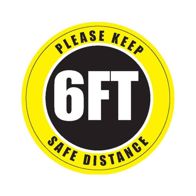 DSV-SIGN 144-SD-A 12'' ROUND PLEASE KEEP SAFE DIST