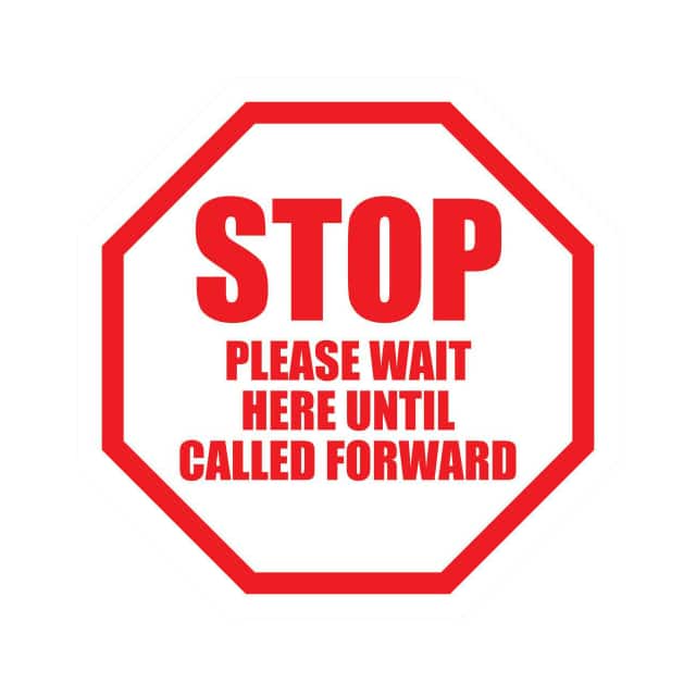 DSV-SIGN 144-SD-L 12'' ROUND STOP PLEASE WAIT HERE