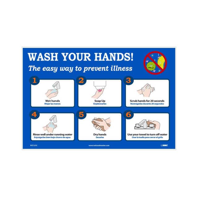 PST137C 12X18" WASH YOUR HANDS POSTER, V