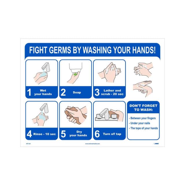 PST138 18X24" 6-STEP GERM FIGHTING POST