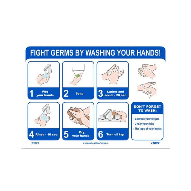 WH6PB 10X14" FIGHT GERMS BY WASHING YO