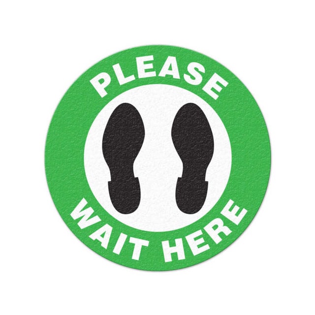 B2354925 17" ROUND PLEASE WAIT HERE, VINY