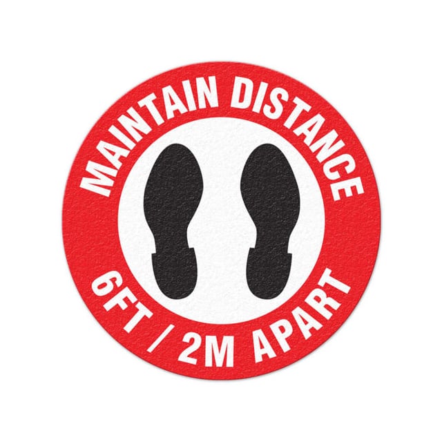 B2354926 17" ROUND MAINTAIN DISTANCE 6FT