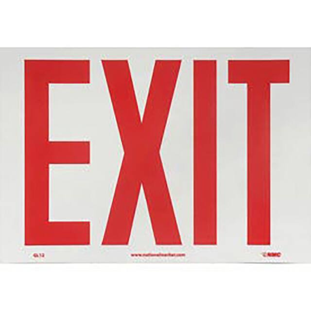 GL12P NMC GLO-BRITE EXIT SIGN, VINYL