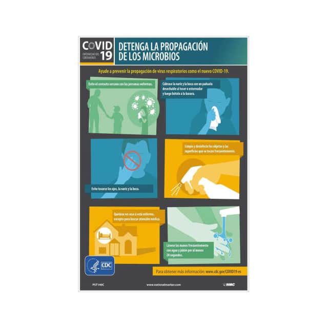 PST140C 12X18" STOP THE SPREAD OF GERMS