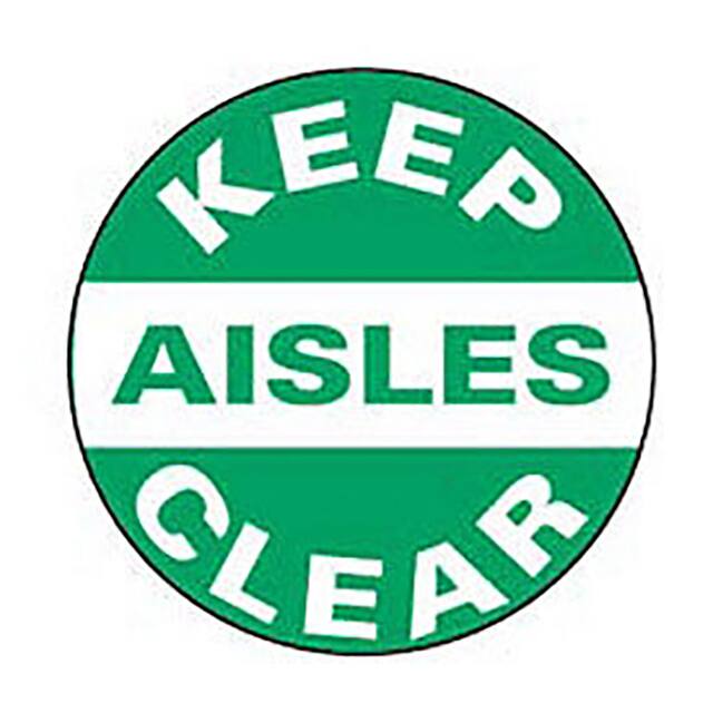 601833 NMC FLOOR SIGNS, KEEP AISLES CLE