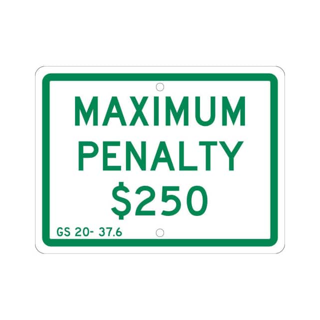 TMAS15H NMC TRAFFIC SIGN, MAXIMUM PENALT