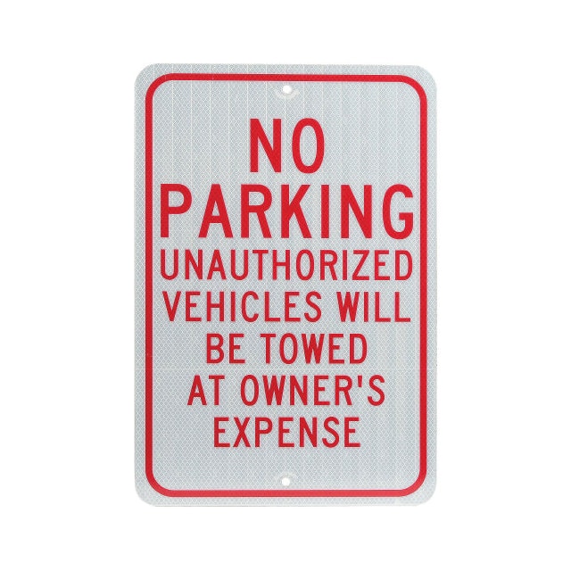 TM12J NO PARKING UNAUTHORIZED VEHICLES